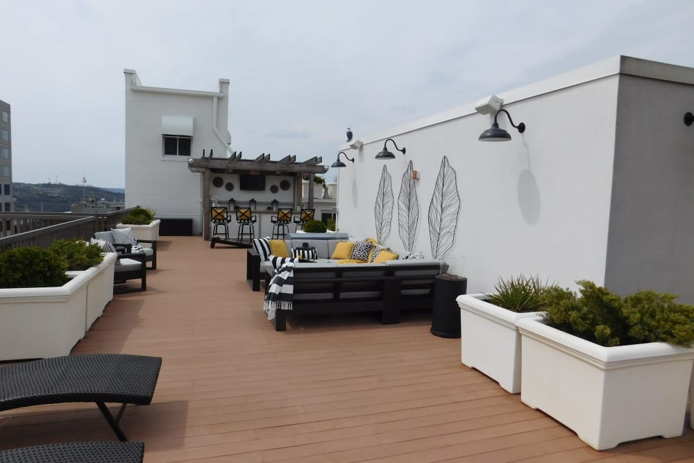 Rooftop terrace at The Reserve at 4th and Race in Cincinnati, Ohio offers amazing views