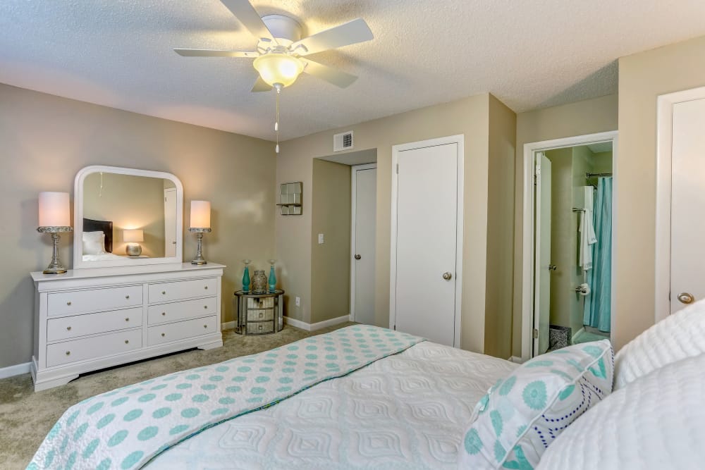 Beautiful bedroom at Sheffield Heights Apartment Homes in Nashville, Tennessee