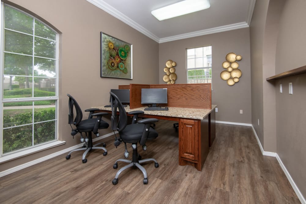 Spacious office at Ballantyne Apartments in Lewisville, Texas