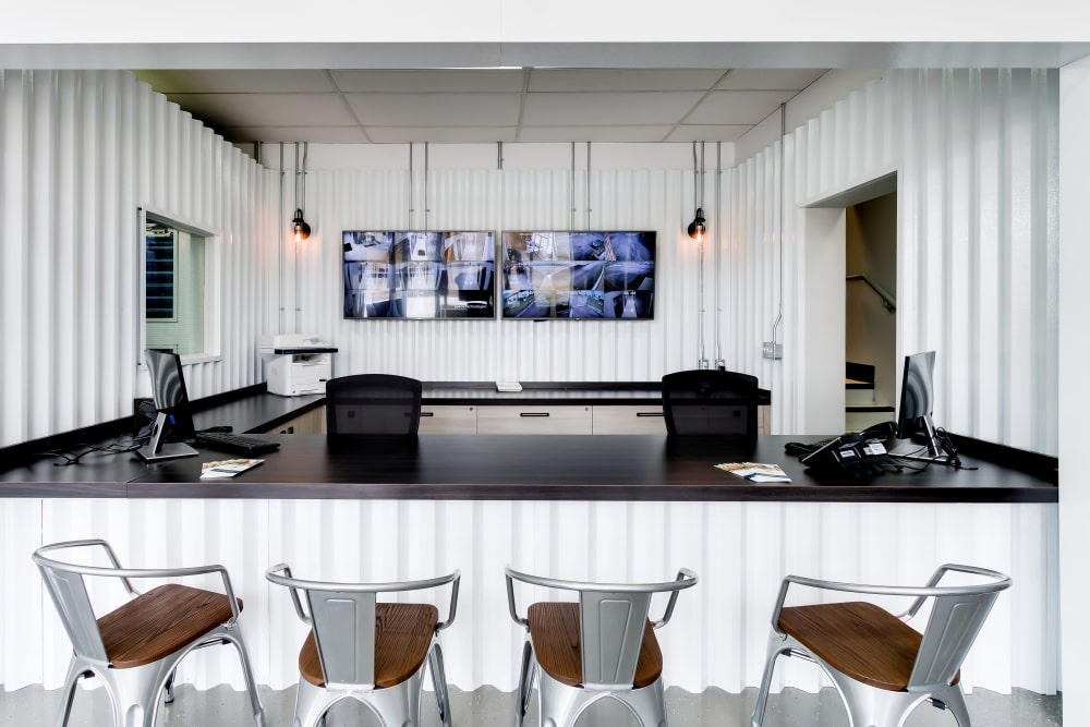 Reception desk at CityBox Storage in Calgary, Alberta