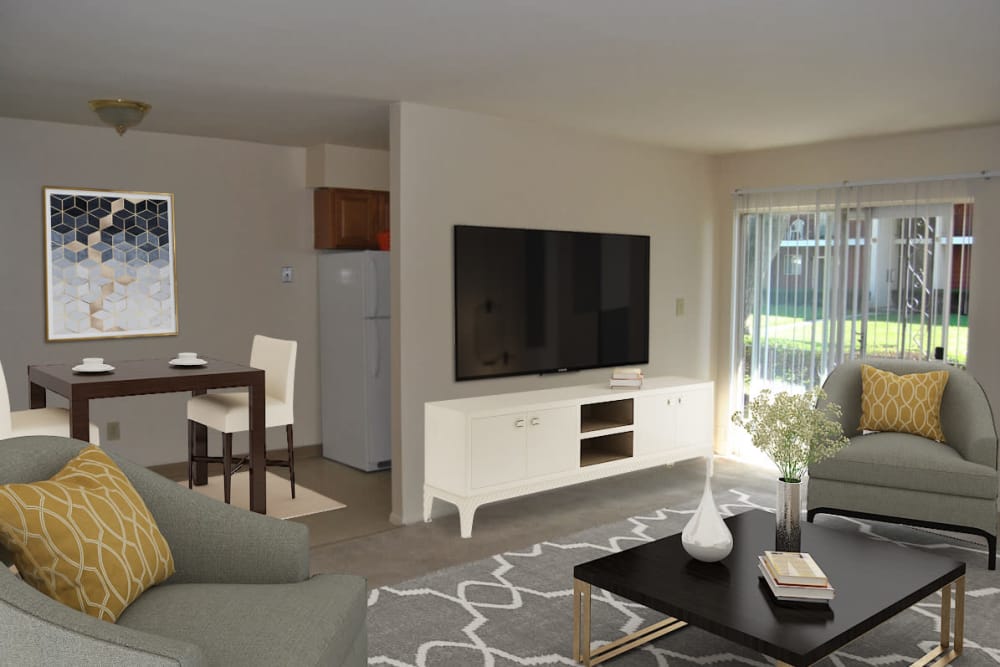 Living Room at Edgewater Gardens Apartment Homes in Long Branch, New Jersey