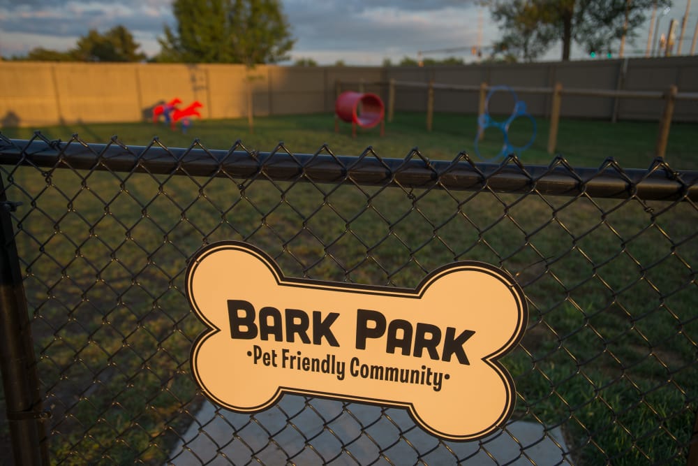 Community dog park at Portofino Apartments in Wichita, Kansas