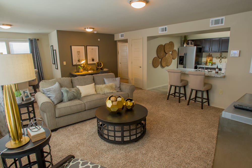 Well furnished living room at Icon at Corpus Christi in Corpus Christi, Texas