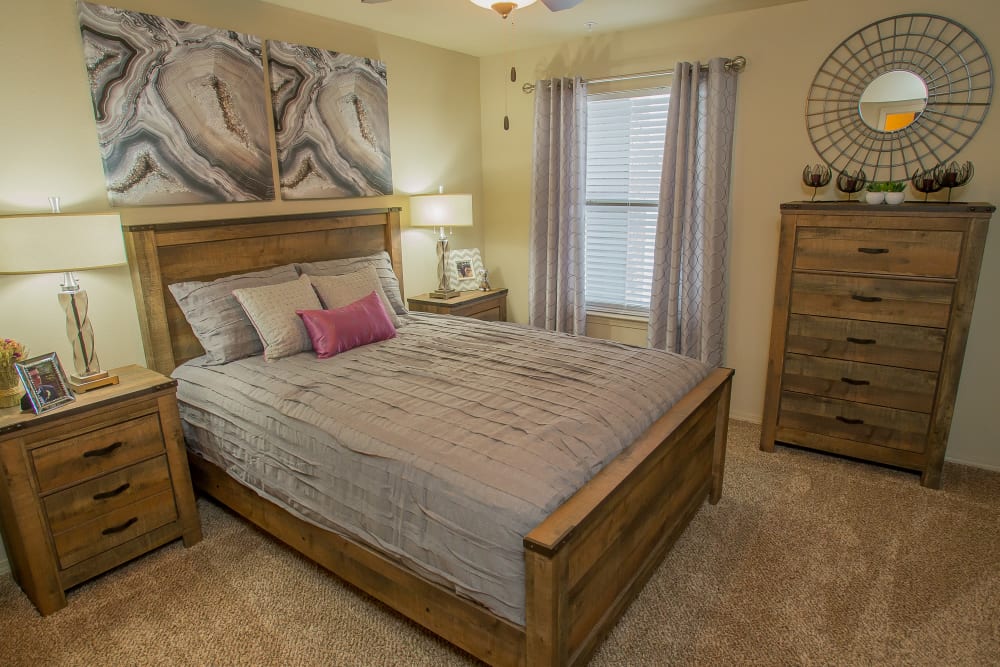 Cozy bedroom at Icon at Corpus Christi in Corpus Christi, Texas
