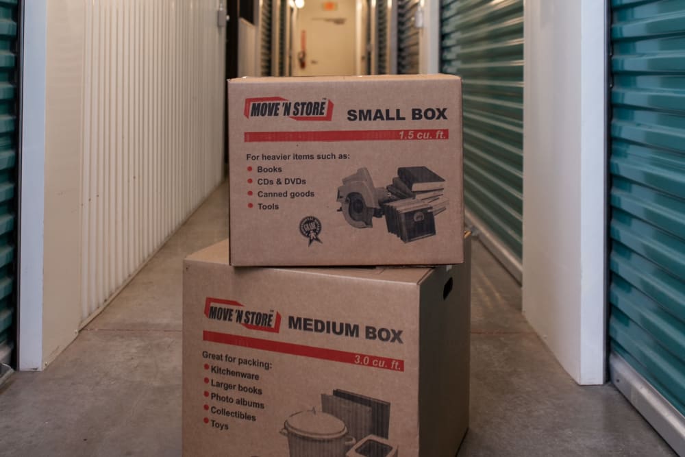 Boxes at BullsEye Storage