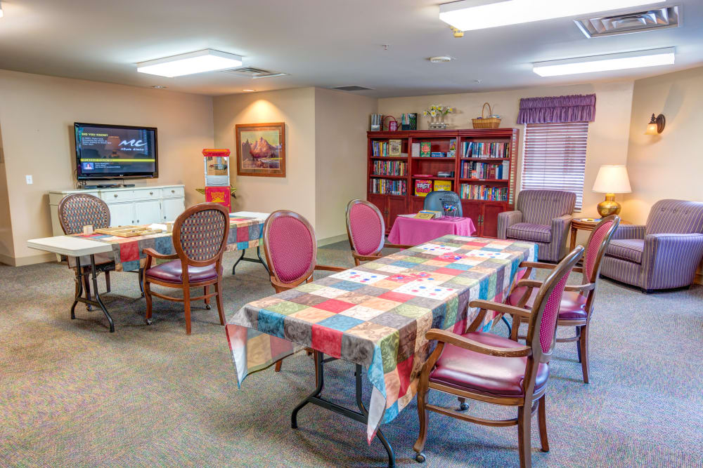 Activity room at Cascade Valley Senior Living in Arlington, Washington.