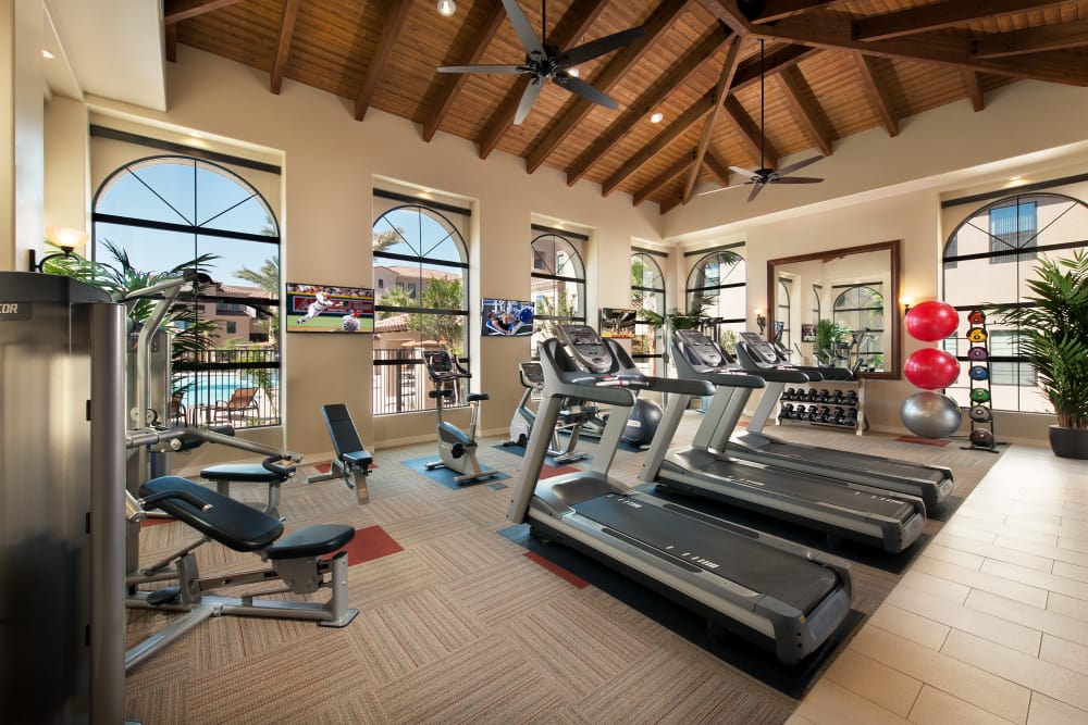 Onsite fitness center at San Paseo in Phoenix, Arizona