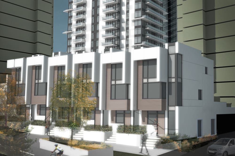 Front entry of Parkview Development in Burnaby, British Columbia