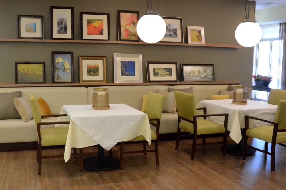Dining area at The Springs at Lafayette in Lafayette, Indiana