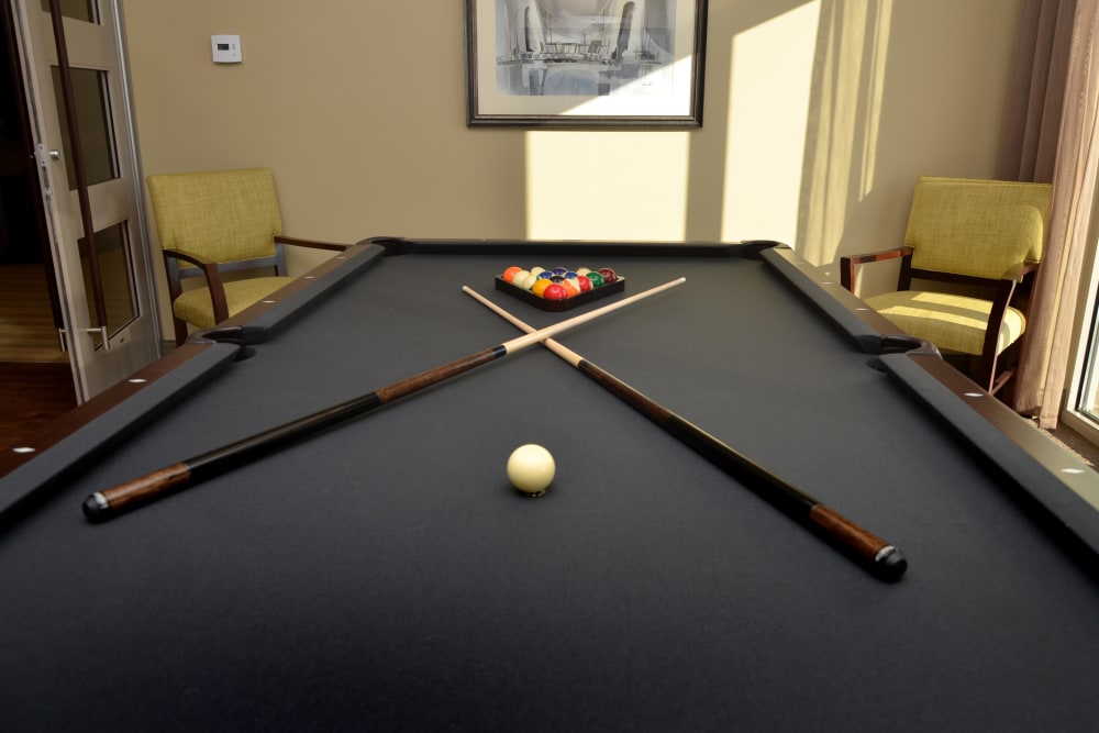 Pool table at The Springs at Lafayette in Lafayette, Indiana