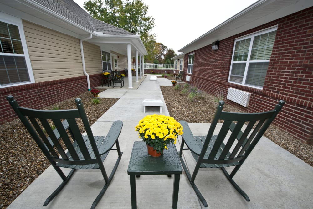 Courtyard at our Assisted Living Facility in Zanesville, Ohio