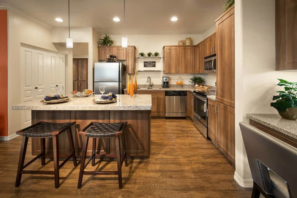 Well-lit kitchen at San Hacienda in Chandler, Arizona