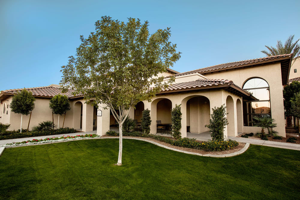Well-maintained landscaping at San Marquis in Tempe, Arizona