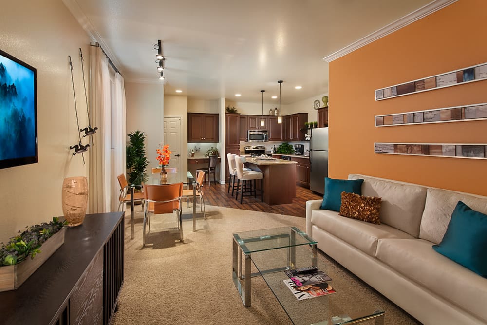 Modern living room at San Norterra in Phoenix, Arizona