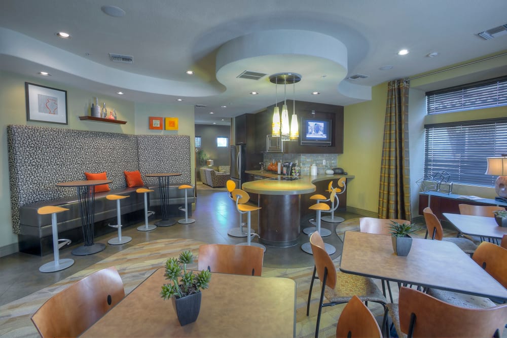 Contemporary decor in resident clubhouse at The Regents at Scottsdale in Scottsdale, Arizona