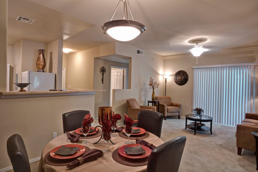 Beautiful open-concept floor plan in model home at The Regents at Scottsdale in Scottsdale, Arizona
