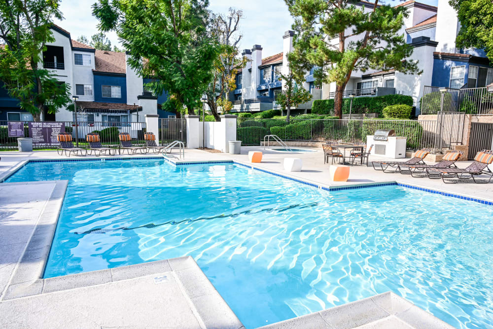 Sparkling pool The Bluffs in Rancho Cucamonga, California