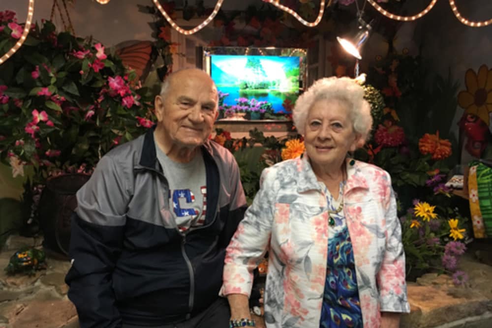 Residents at the butterfly event at Heritage Hill Senior Community in Weatherly, Pennsylvania