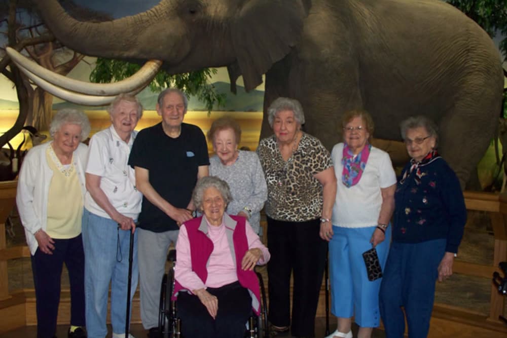 Residents of Heritage Hill Senior Community at the zoo in Weatherly, Pennsylvania