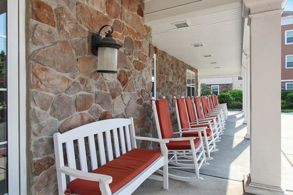 Front porch at Keystone Villa at Fleetwood in Blandon, Pennsylvania