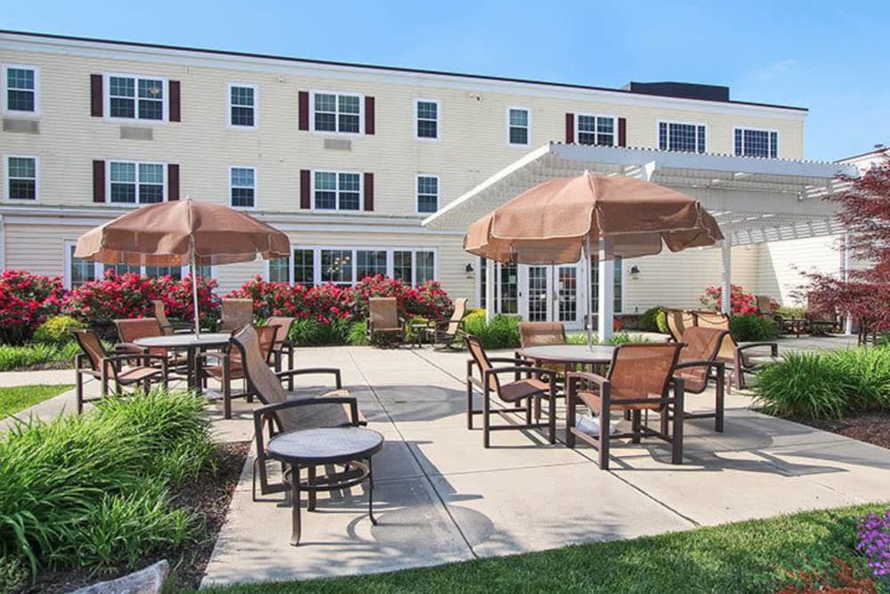 Patio area at Keystone Villa at Fleetwood in Blandon, Pennsylvania