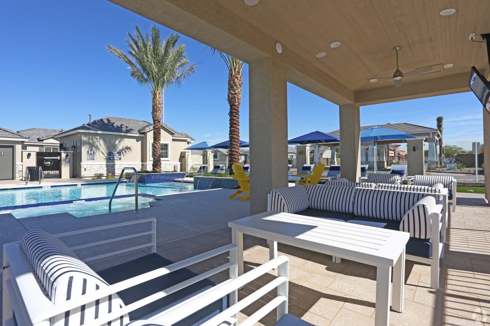 Swimming pool area at Christopher Todd Communities at Country Place in Tolleson, Arizona