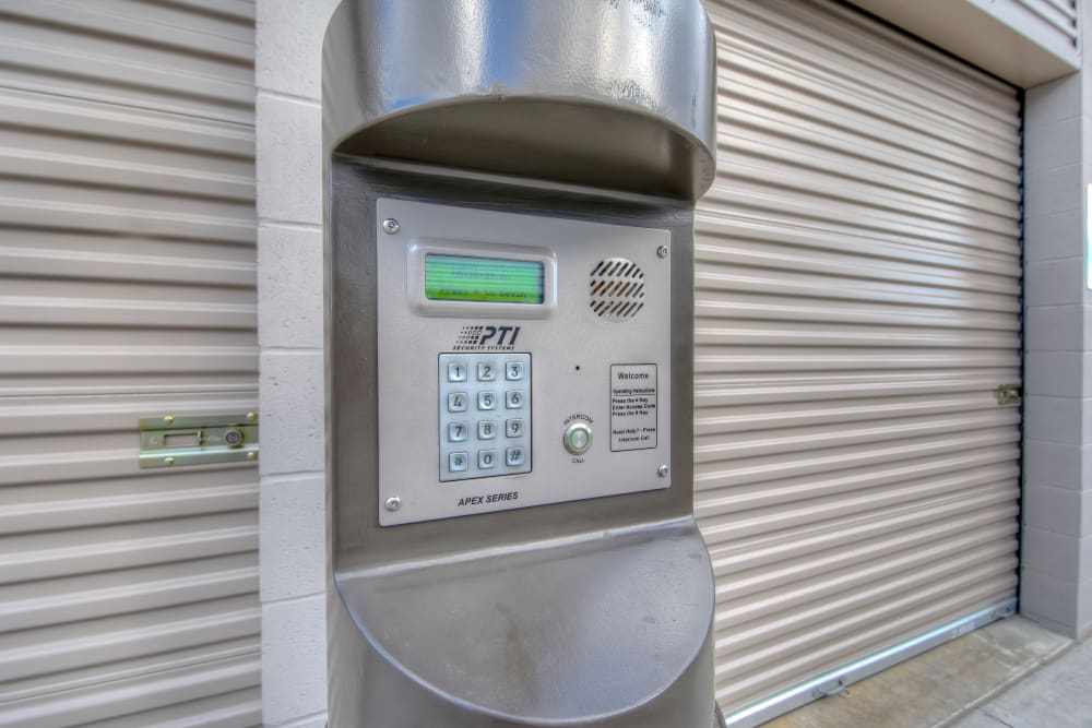 Keypad entrance at My Self Storage Space in Brea, California