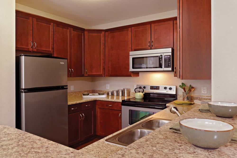 Kitchen at The Village at Potomac Falls Apartment Homes in Sterling, Virginia