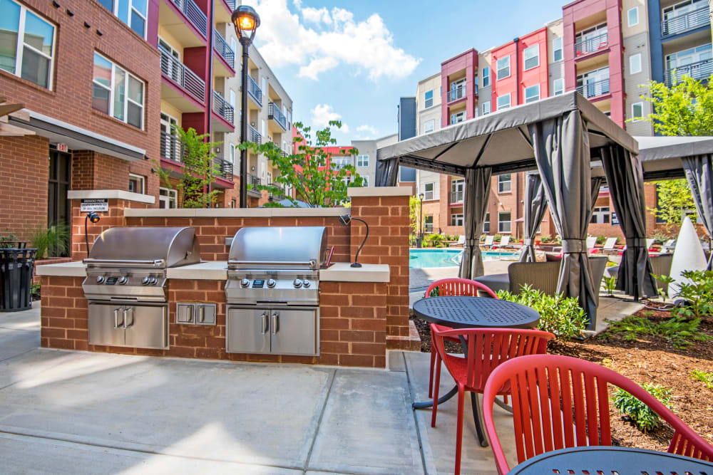 Grilling area at Mercury NoDa in Charlotte, North Carolina