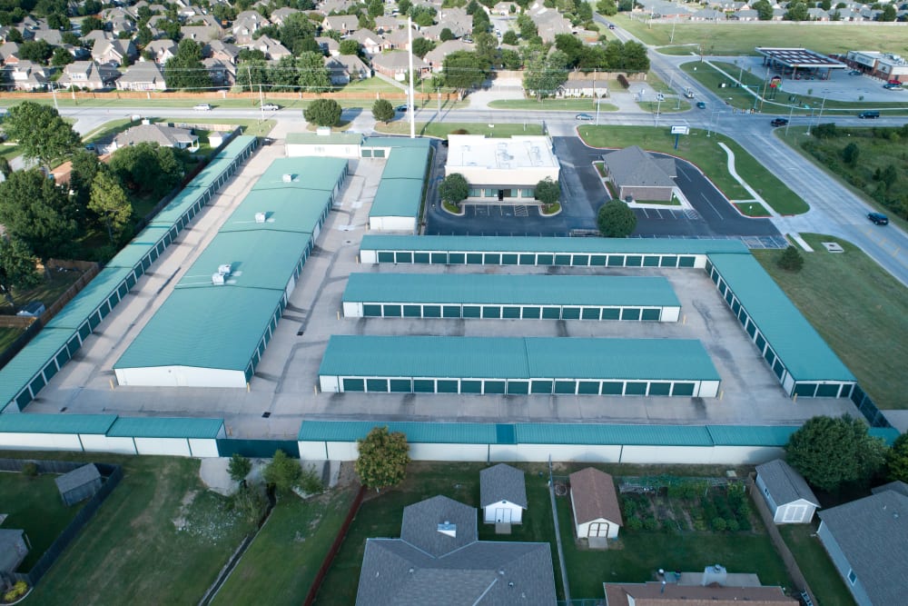Aerial view of Storage OK in Jenks, Oklahoma