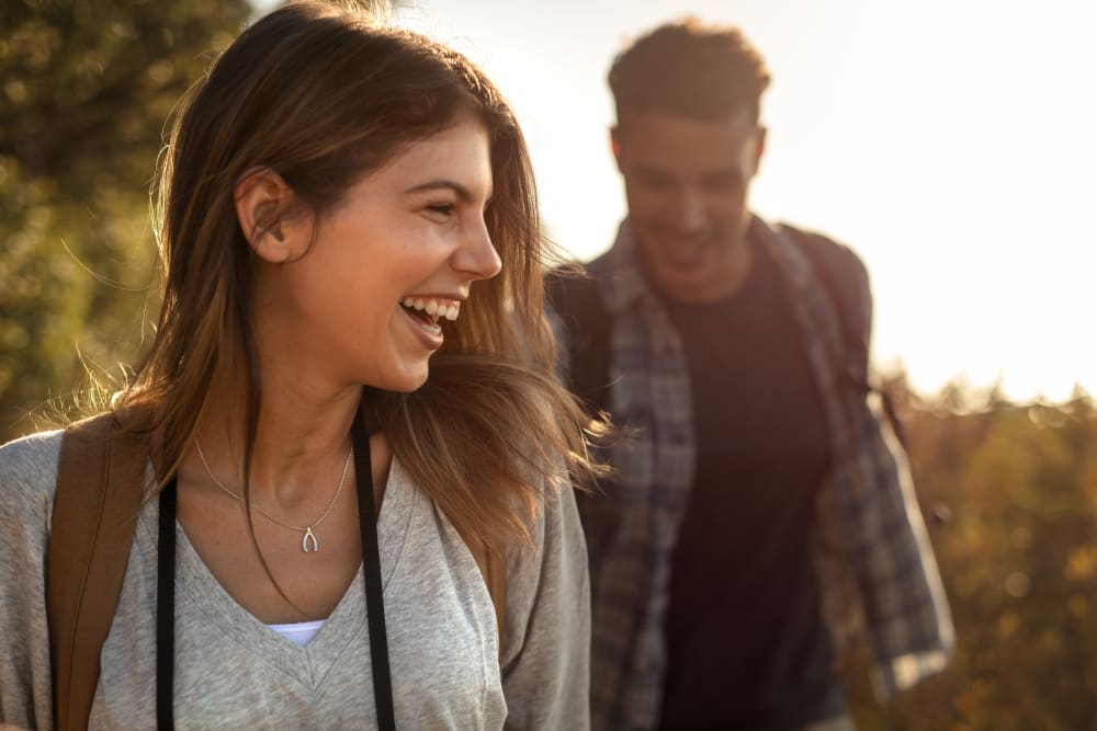 Friends out on a hike near The Trails at Canyon Crest in Riverside, California