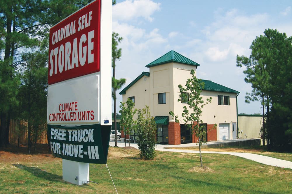 Storage facility Front sign at Cardinal Self Storage - East Raleigh in Raleigh, North Carolina
