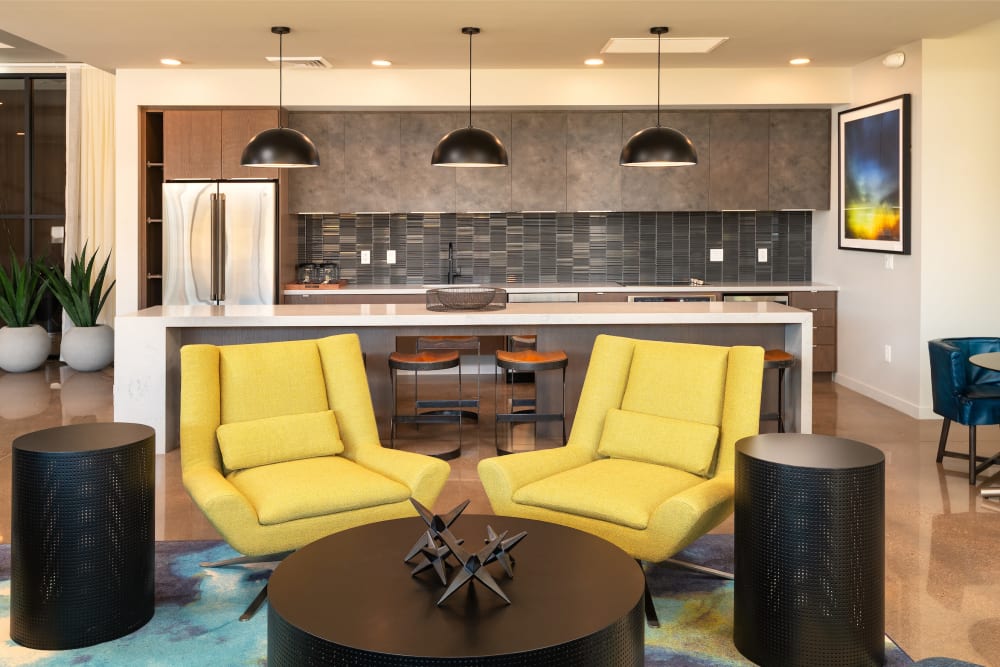 Resident Clubhouse with kitchen at Sky at Chandler Airpark