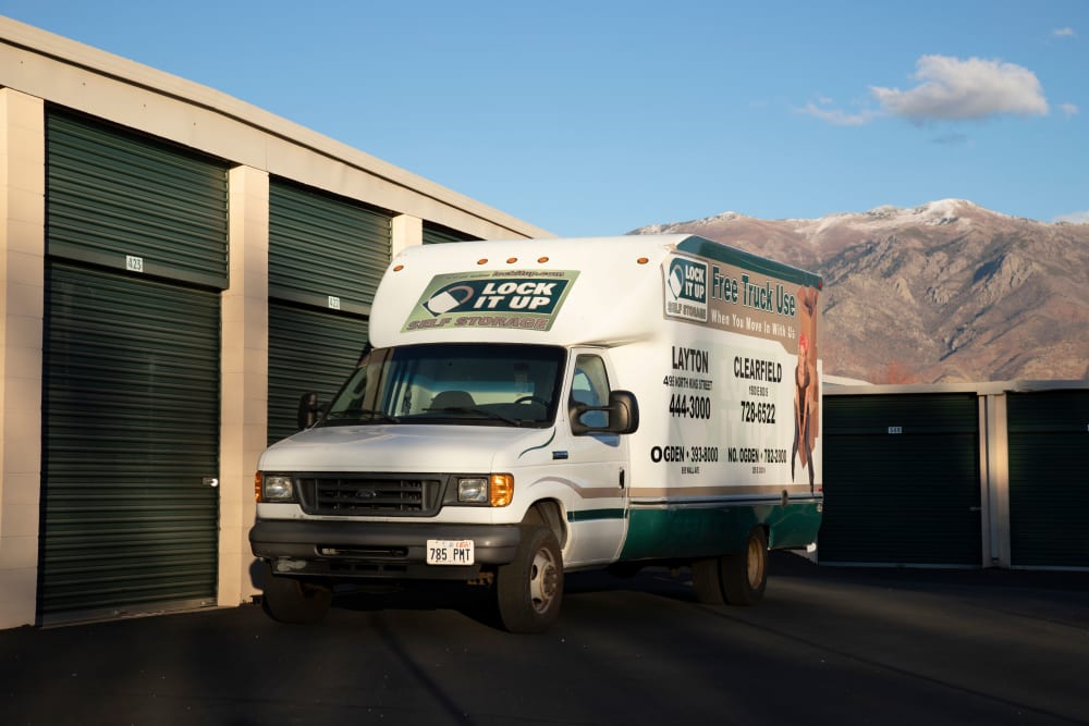 Moving trucks from Lock It Up Self Storage in Layton, Utah