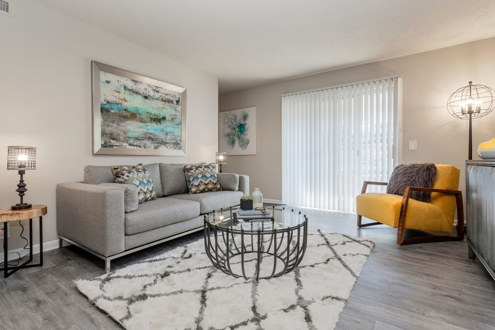 Beautiful Living Room at Hickory Creek Apartments & Townhomes in Nashville, Tennessee