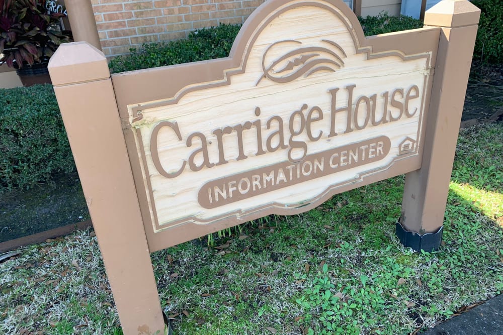 Signage at Carriage House Apartments in Nederland, Texas