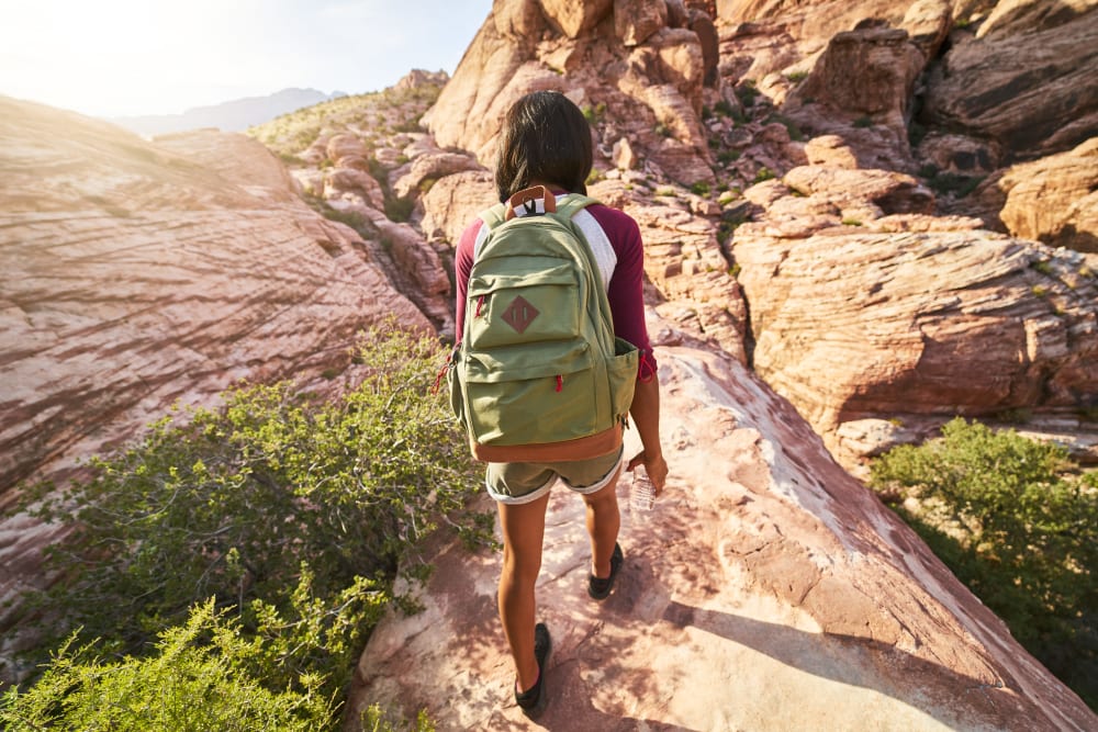 Resident out on a hike near the yoU in Las Vegas, Nevada