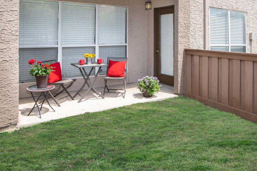 Enclosed back yard at Villas of Preston Creek
