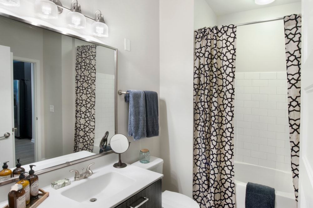 Bright bathroom at City View Vinings in Atlanta, Georgia