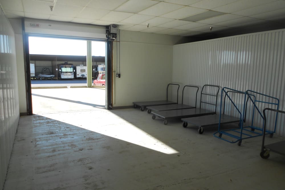 Carts at Aarons Self Storage 5 in Waco, Texas