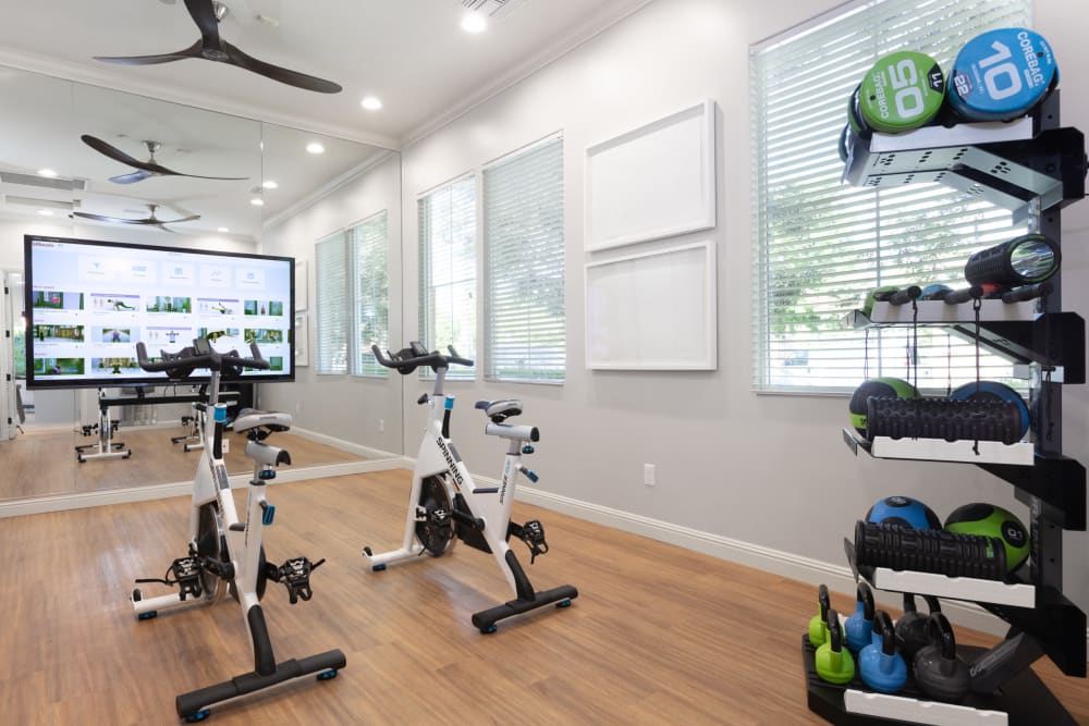 Stationary bikes and cardio equipment at One Pearl Place