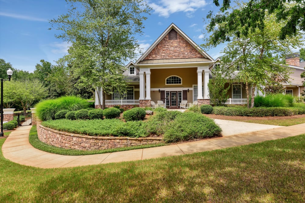 Exterior of Lullwater at Bass' leasing office in Macon, Georgia
