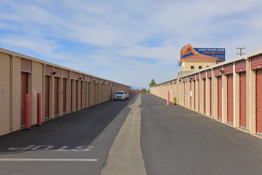 Drive-up access at Storage Solutions in Beaumont, California