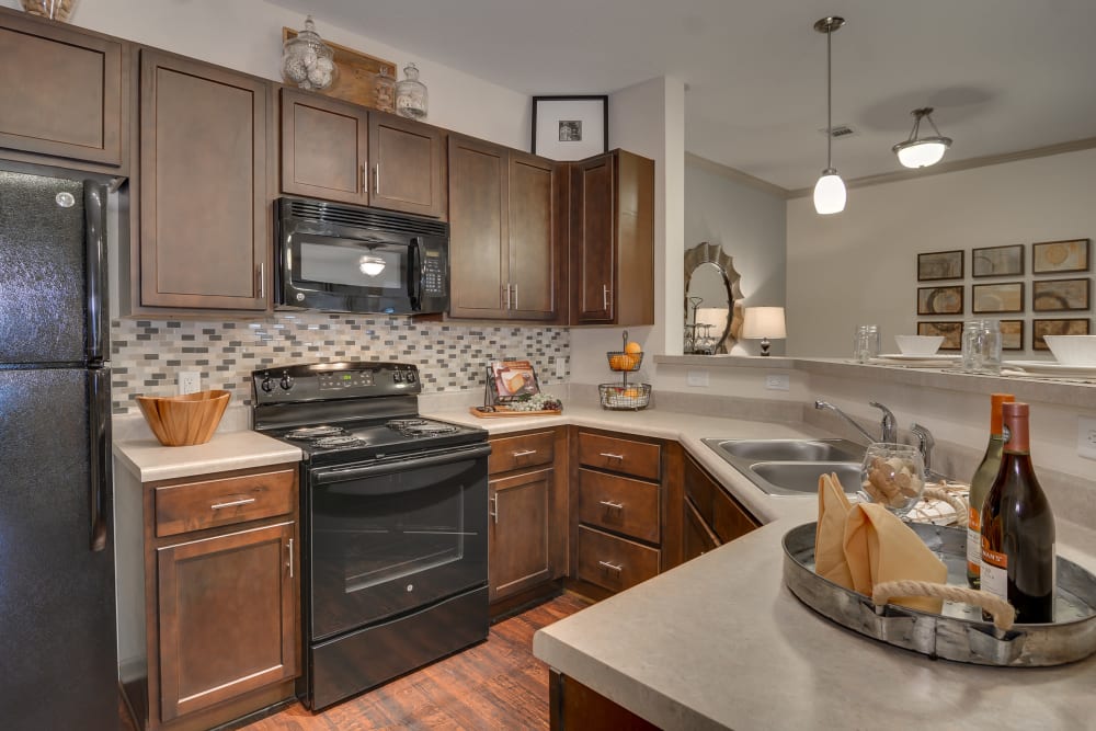 Fully equipped kitchen at Lullwater at Riverwood in Evans, Georgia