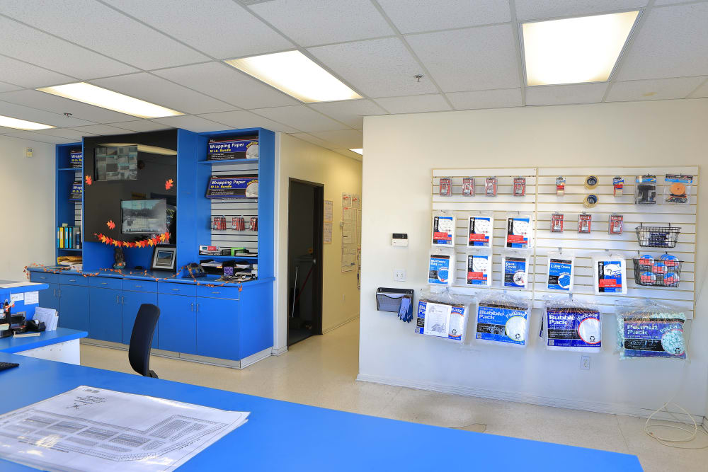 Packing supplies at Storage Solutions in Riverside, California