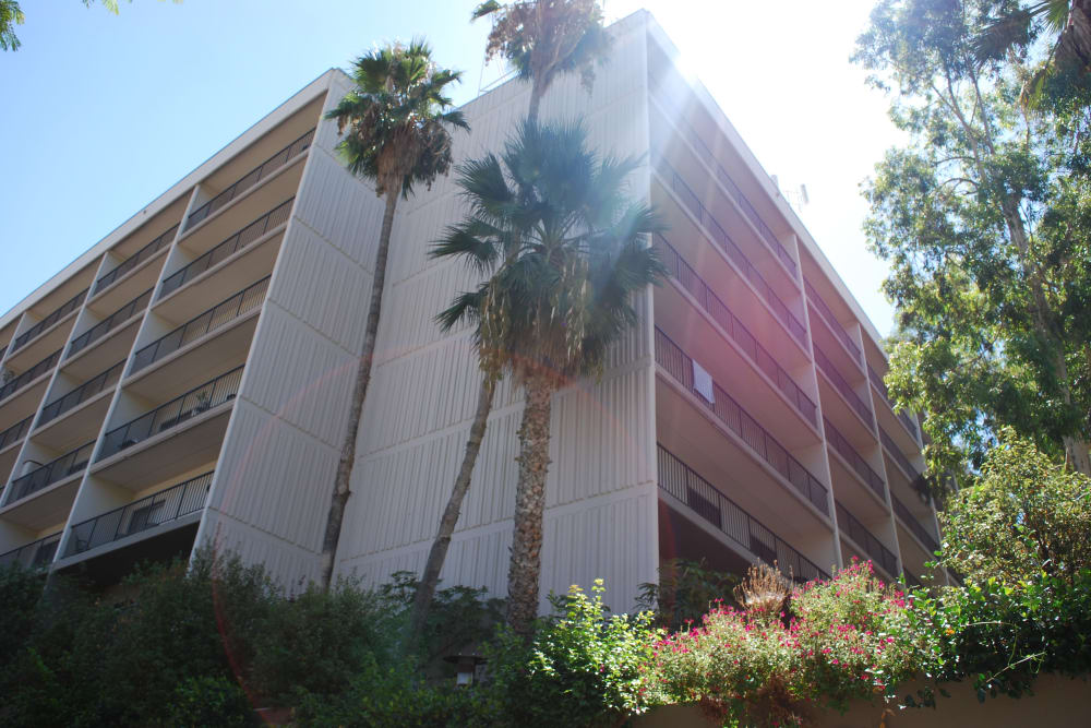 Exterior of Pasadena Highlands' senior living building in Pasadena, California