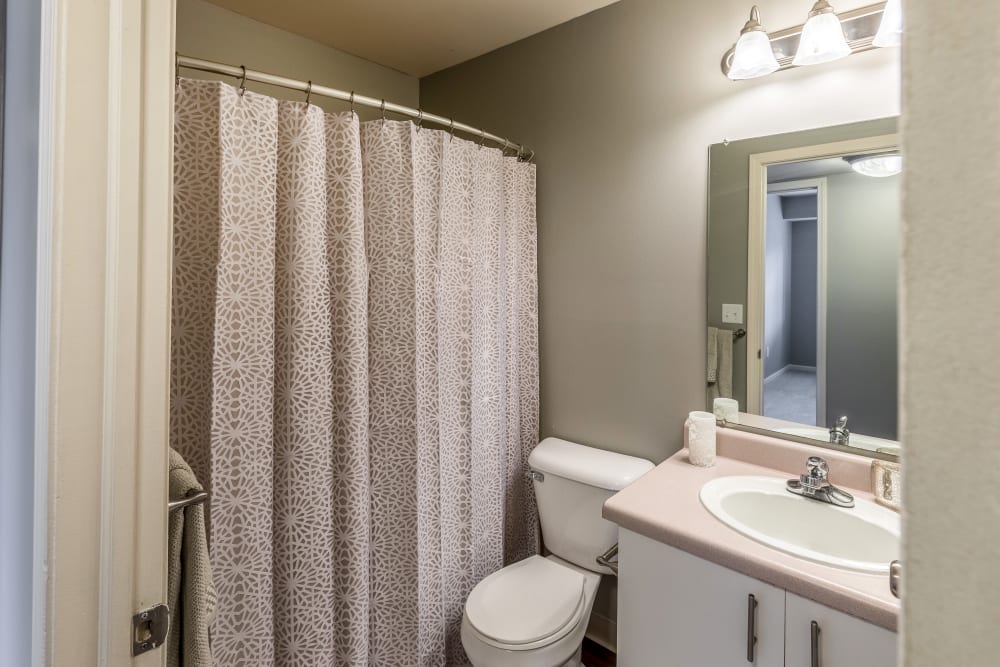 Bathroom model at Waters Edge Apartments in Lansing, Michigan