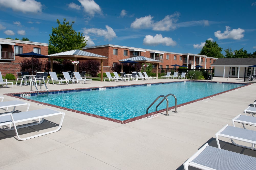 Large outdoor swimming pool at Colony Club in Bedford, Ohio