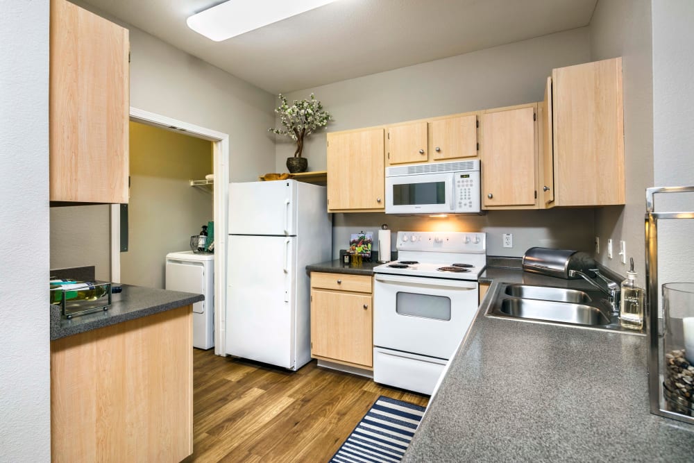 The kitchen layout at Miramonte and Trovas in Sacramento, California