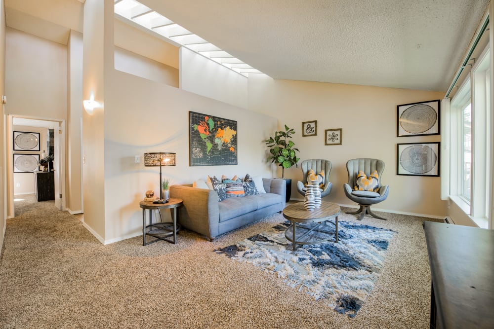 Living Room at Lakeside Landing Apartments in Tacoma, Washington